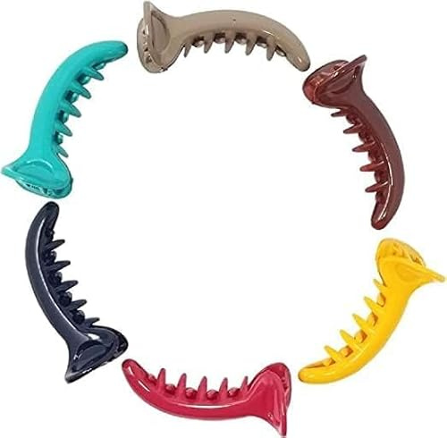 TreegoArt Fashion Plastic Banane Mirchi Shaped Hair Clip Clutch Hair Accessories For Girls Women - 6 Pack