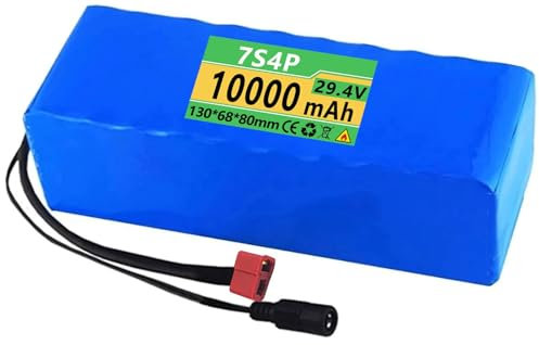 29.4V10AH Ebike Battery,7S4P Electric Bicycle Battery for 200W ~500W Electric Bicycle Scooter Motor, E-Bike Lithium-Ion Battery, Lectric Bike Battery Pack with Charger 29.4V10AH,T