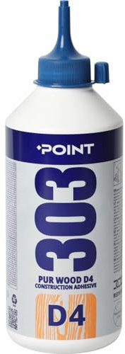 Point 303 colla per legno D4 extra forte e impermeabile – Colla per legno a base di poliuretano per tutti i tipi di legno – colla PU per interni ed esterni 750 g