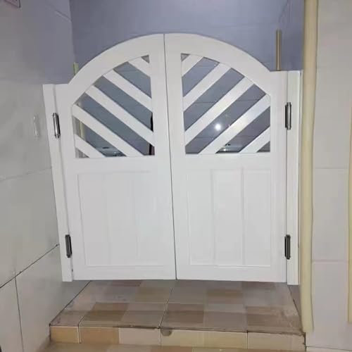 Porte de café battante en bois massif avec panneaux à persiennes pour intérieur de salon, cuisine, bar et entrée de restaurant, taille personnalisable (l 140 x H)