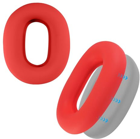 Adhiper XM5 Silicone Case Sweat Earpad Covers for Sony WH-1000XM5, Upgraded Ear Covers Silicone Case Accessories for Sony WH-1000XM5 Wireless Headphones, Sweatproof Easily Washable - Red