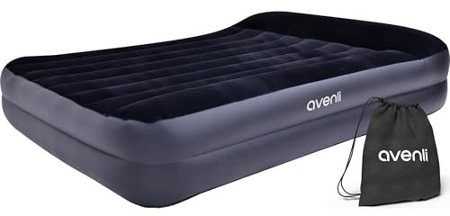 AVENLI selbstaufblasende Luftmatratze 203 x 152 x 46 cm – Komfortables Luftbett für 2 Personen mit integrierter Pumpe – Aufblasbares Gästebett für Zuhause, Reisen und Camping – Stabil & Platzsparend
