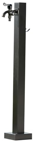 DJJYCTNM Colonne d'eau de Jardin Verticale en Acier Inoxydable 304, Support de Tuyau Autoportant Noir, Robinet Exterieur Jardin, Fontaine de Jardin(93cm/37in)