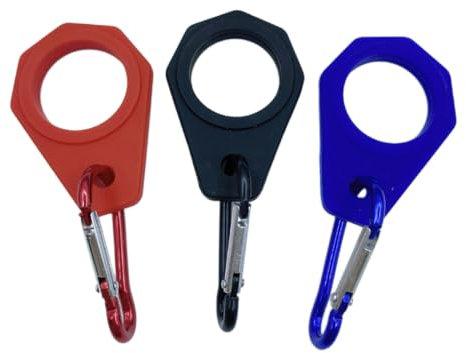 SIRLOMU Set di 3 portaborraccia con moschettone, fibbia per bottiglia d'acqua, gancio per clip per portachiavi, zaino e bici, per campeggio, escursionismo e attività all'aperto, da appendere