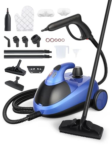 Aspiron Dampfreiniger, Dampdruck 4 bar, 145°C Heißdampf, Multifunktionaler Dampfreiniger mit 18 Zubehörteilen, mit Aufbewahrung, Steam Cleaner für Auto, Bett, Teppich, Badezimmer, Fliesen und Böden