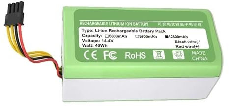 NQWJFYXP Batería For Robot Aspirador, 14,4 V, 2600 MAh, De Iones De Litio, Compatible con Conga 1290, 1390, 1490 Y 1590, Y con Gutrend Echo 520.(3200mAh)