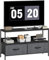 HOMCOM TV Stand Cabinet up to 47-inch, TV Unit with 2 Foldable Linen Drawers, Open Shelf for Living Room, Bedroom, Entertainment Room, Black