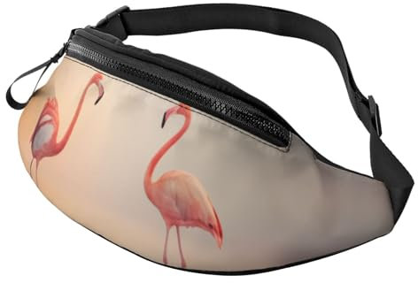 Flamingo Bauchtasche – große modische Bauchtasche für Damen und Herren, sichere Reißverschlusstaschen, verstellbare Hüfttaschen für Reisen, Party, Sport, Laufen, Wandern, den täglichen Gebrauch, Größe