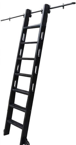 Kit di scale per biblioteca con robuste guide scorrevoli per scale a soppalco e librerie, sistema di binari a scala scorrevole multiuso