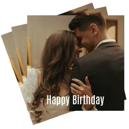 TESFANS Individuelle Servietten – Personalisierte Servietten mit Geburtstags-Fototext – individuelle Cocktail-Serviette, drucken Sie Ihr Bild für Geburtstagsparty, Jahrestag, Hochzeit, Kunstwerke