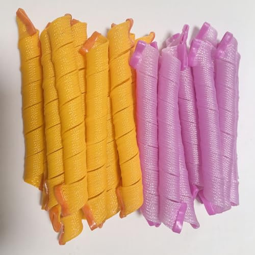 30 Stück Lockenwickler in Rosa und Orange (30/45/55/65 cm) – runde, weiche, magische Lockenwickler ohne Wellenform für das DIY-Styling (65cm)