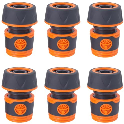 6 Pezzi Attacco Rapido Acqua 3/4 per Tubo Giardino(16mm), Connettore Tubo Giardino con Impugnatura Morbida Antiscivolo,per tubi dell'acqua con diametro interno di 16 mm e diametro esterno di 25 mm