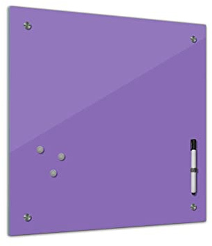 Bilderdepot24 Memoboard 40 x 40 cm | Farben | Lavendel | abwaschbare einfarbige Glas-Magnettafel mit Halterung Magneten Stift 1300a