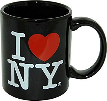 I Love New York Colorful Mugs- 11 oz Double Sided I Love NY Mugs in Colors Yellow, Pink, Orange, Blue, Purple, Black and White Souvenirs