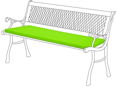 Gardenista Garden 2 Seater Bench Cushion 120x33cm | Water Resistant Indoor Outdoor Patio Furniture Bench Pads | Non Slip Soft and Comfortable Garden Furniture Swing Bench Cushion (Lime)