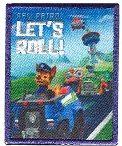 Paw Patrol Let's Roll - Aufnäher, Bügelbild, Aufbügler, Applikationen, Patches, Flicken, Zum Aufbügeln, Größe: 5,6 x 7 cm