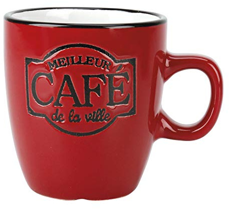 DELYS-BY-VERCERAL Klassische Tasse aus Steingut, 150 ml, Bistro-Rot