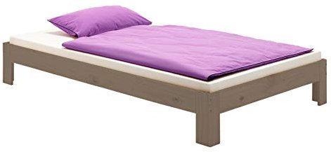 IDIMEX Futonbett Bettgestell Thomas 90 x 190 cm Kiefer massiv Taupe lackiert