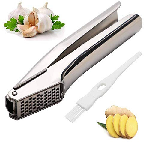 Presse ail, presse ail acier inoxydable, ail presse professionnel avec brosse de nettoyage, pour Chef, Restaurant, ustensiles de cuisine, Hôtel