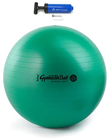 Original Pezzi Gymnastikball Maxafe Ø 42, 53, 65 & 75cm in Allen Farben inkl. ATC Ballpumpe - bis 400 kg belastbar - Fitness, Reha, Therapie, Gymnastik und als Sitzball fürs Büro, 42cm grün