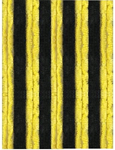 Arsvita Flauschvorhang 80x200 cm in Unistreifen schwarz - gelb, Perfekter Insekten- und Sichtschutz für Ihre Balkon- und Terrassentür, viele Farben