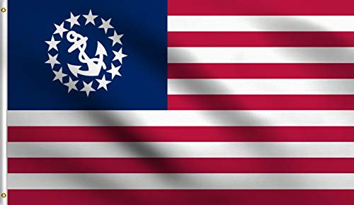 DMSE Yacht-Anker-Flagge, 90 x 150 cm, 100 % Polyester, 100 D-Flagge