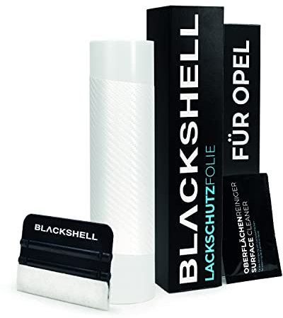 Blackshell® Ladekantenschutz Folie passend für Opel Corsa | Typ F | Bj. ab 2019 Carbon weiß - passgenauer Stoßstangenschutz inkl. Set für Folierung