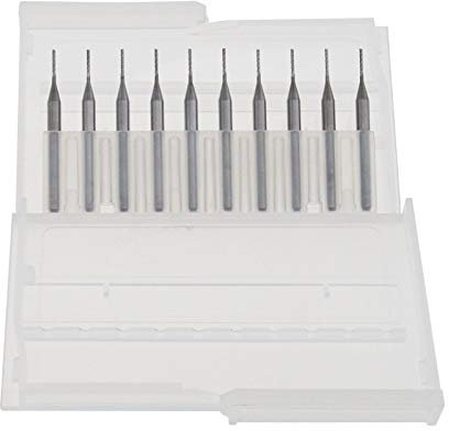 Be In Your Mind 10 Teilige Hartmetall Schaftfräser Kit CNC Fräser Bit Schaftfräser Gravur Bohrer 0,8 mm Schnittdurchmesser 3,175 mm Schaft