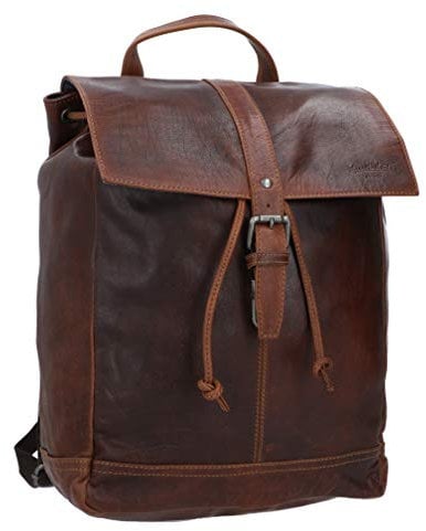 Gusti Kurierrucksack Leder - Jaime Rucksack Lederrucksack Vintage Cityrucksack Outdoorrucksack Laptoptasche Unirucksack 17L Leder