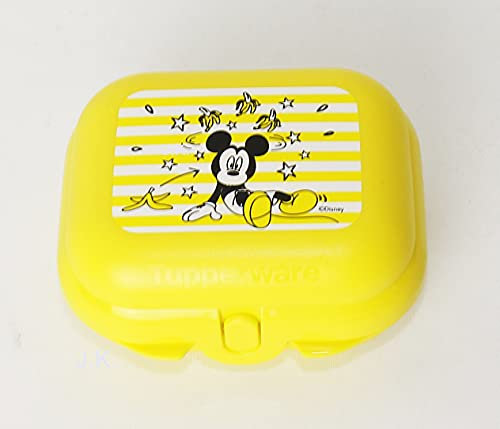 TUPPERWARE Snackbox, Brotdose, Vesperbox, Lunchbox Twin Gr.1 Micky gelb + Kugelschreiber