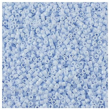 5 g Miyuki Delica Rocailles Seed Beads, 11/0 (1.6 mm) Opaque Lt. Sky Blue (Miyuki Delica Rocailles Samenperlen Blau)