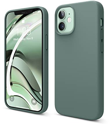elago Liquid Silicone Case Designed for iPhone 12 Mini Case (5.4), Premium Silicone, Full Body Protection : 3 Layer Structure Shockproof Case for iPhone 12 Mini (Midnight Green)