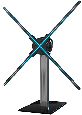 Missyou Support pour Ventilateur Holographique 3D Compatible 16 à 27.5 Pouces en Aluminium et Verre Trempé avec Instructions Vidéo Installation Facile pour Magasins Expositions Publicité
