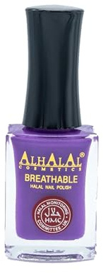 Halal Nail Polish - Nail Varnish Polish Soak Off Gel Nail Paint Art Polish - Water Permeable Red White Nail Enamel- Glossy Halal Gel Nail Polish Vegan and Cruelty-Free (Purple)
