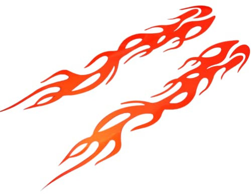 iSpchen 2 Stück Autoaufkleber Sport Racing Flammen Aufkleber reflektierende Sticker Auto Stoßstangen Aufkleber Motorrad Kraftstofftank Abziehbild Dekoration Styling Aufkleber,24cm,rot