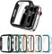 DULIPING 6-Pack Screen Protector for Apple Watch SE/Seires 6 5 4 44mm, Hard PC Case with Tempered Glass All-Around Bumper Cover Compatible with iWatch Series SE/6/5/4 44mm Accessories