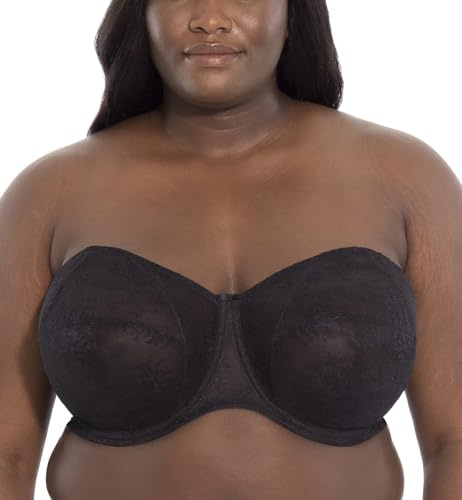 Goddess Womens Verity Underwire Strapless Bra, Black, 44DD
