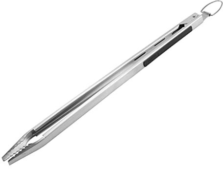 SANTOS Edelstahl XL Grillpinzette 53cm - Kochpinzette für kleines Grillgut wie z.B. Gambas & Gemüse - ergonomische Handhabung - rostfreier Edelstahl
