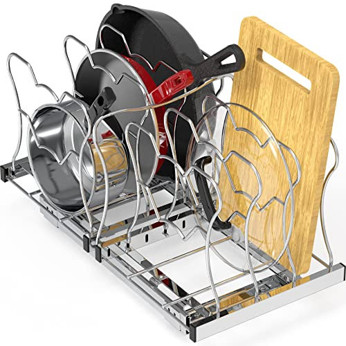 Simple Houseware Ausziehbares Organizer-Regal unter dem Schrank für Küche, Bad, Speisekammer, Pfanne und Topfdeckel