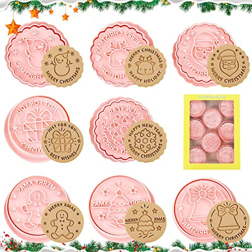 TOPJOWGA Weihnachten Ausstecher Set, 8 Stück Ausstechformen Weihnachten, Plätzchen Ausstechformen Weihnachtsausstecher, Keksformen Backformche für Tortendeko Keks Backen Küche