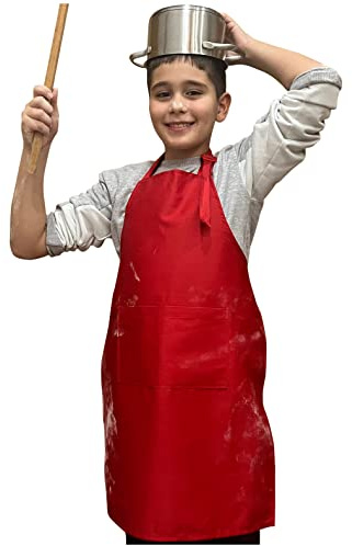 lepni.me Premium Kinderschürzen zum Kochen | Malschürze für Kinder | Schürzen mit Doppeltasche für Kleinkinder Jungen Mädchen | Backkunst-Koch-Outfit