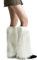 OSPNIEEK Womens Faux Fur Furry Leg Warmers, White, 15.7inch-length