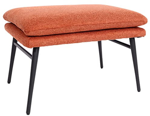Mendler Hocker HWC-L62, Sitzhocker Fußablage Ottomane Polsterhocker, 38x56x40cm Stoff/Textil - Terracotta-braun
