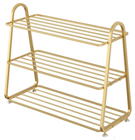 Schuhregal Schuhablage Freistehendes Schuhregal Schuhregal Schuhregal Aus Metall Eingangsbereich Wohnzimmer Schlafzimmer Flur Schuhorganisator Eingangsflur (Blue : Gold, Size : 60 * 25 * 50cm)