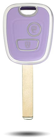 OFFCURVE Etui a Cle Voiture Coque Clé, Étui à Clés TPU Couvre Clef 2 Boutons pour Peugeot 106 207 308 406 607 806 Partner Expert Citroen C1 C2 C3 C4 C6 Xsara Berlingo Saxo Picasso Toyota Aygo