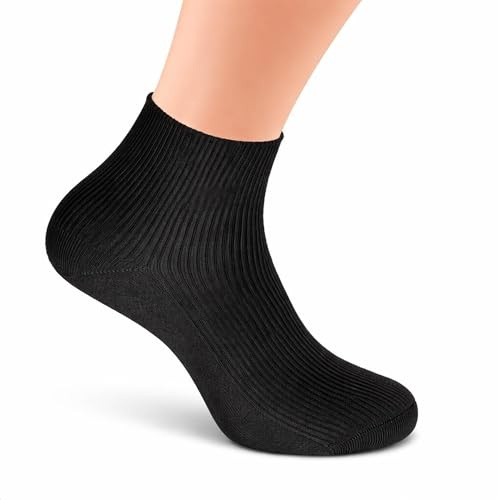 20 Paar schwarze Herren KURZ Socken ohne Gummi, 100% Baumwolle, Business-Socken handgekettelt ohne Naht, für Diabetiker geeignet, Anzug-Socken Markenware Cocain Gr. 47-50