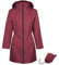 Durio Veste de pluie pour femme imperméable et respirante avec capuche, légère et pliable, veste d'extérieur avec cordon de serrage réglable, rouge bordeaux, S