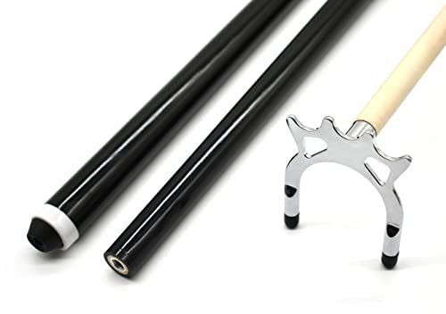 BILMAG Billard Zubehör Cue Queue Brücke Queuebrücke Oma Chrom + Holzstiel 145cm 2-TLG (Spider Chrom + Plastikfüßen)