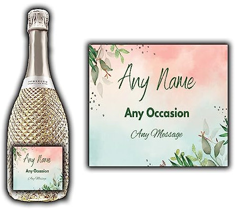 Personalised Label/Sticker - Perfect for Any Occasion - Birthday Wedding Congratulations Anniversary Any Text (Design 1, 66mm x 58mm)