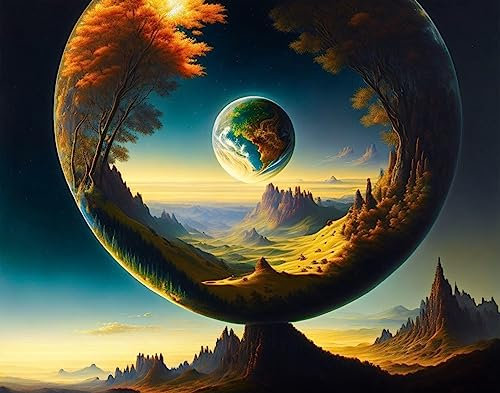 AgaaTi Bild Auf Leinwand Leinwand Mit Bild Fantastische Darstellung der Natur von Mutter Erde für Office Home Decor 60x90cm